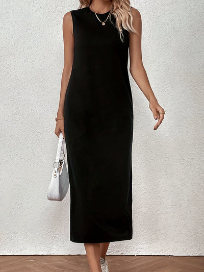 Svart Ärmös Tunikaklänning