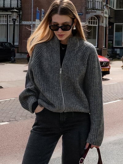 Lös Cardigan med Dragkedja