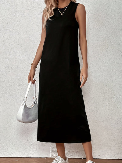 Svart Ärmös Tunikaklänning